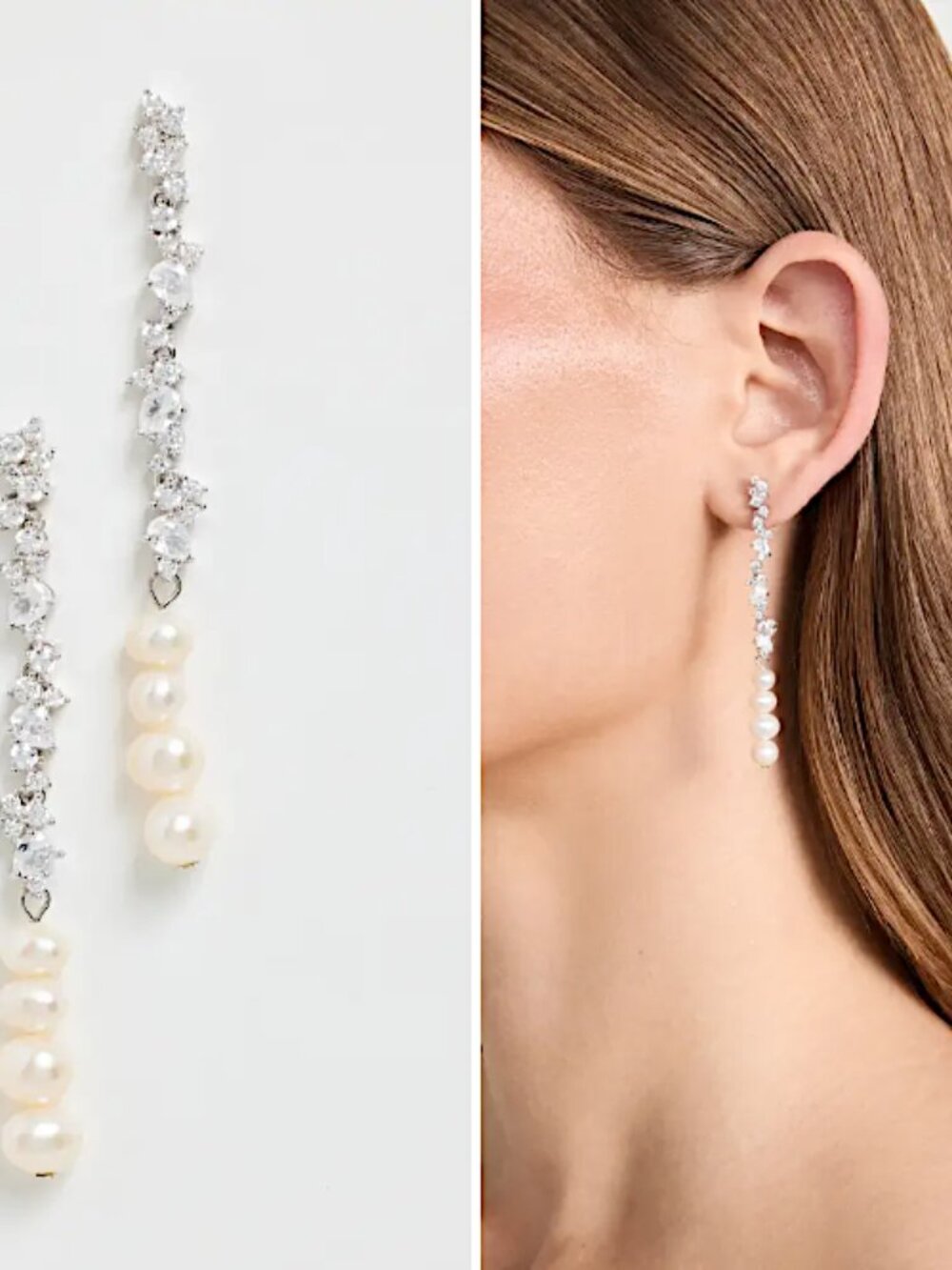 NEW Anthropologie SHASHI Kalista or Celeste Crystal Pearl Drop Earrings